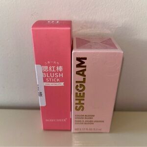 SheGlam Color Bloom Liquid Blush - Pink and Maycheer blush stick